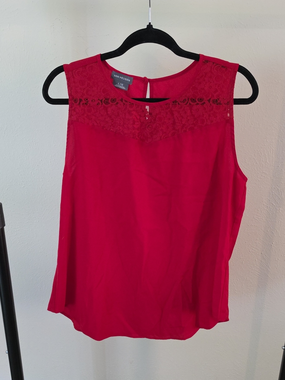 Van Heusen Hot Pink Lace Yoke Sleeveless Camisole